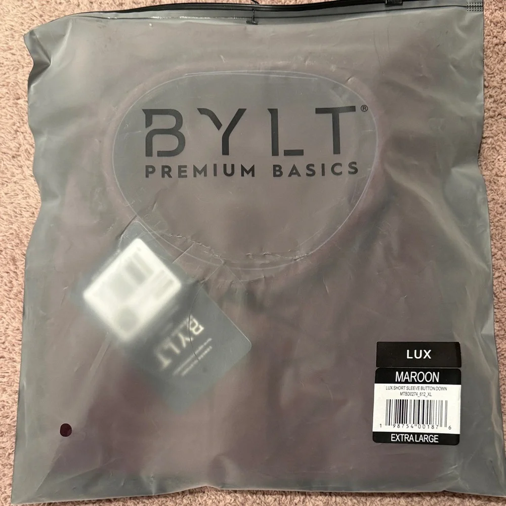 BYLT Basics Maroon Casual Button Down Shirt - Picture 1 of 4